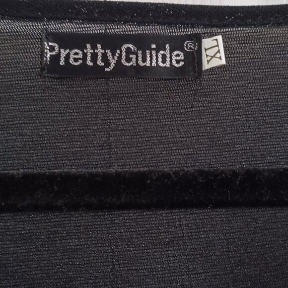 Vtg Pretty Guide Womens XL Sequins Top  Dolman Sleeve Party Black Gold  US - Picture 5 of 7